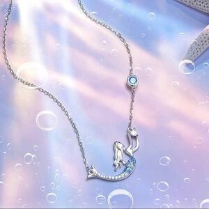 Mermaid CZ Sterling Silver Necklace